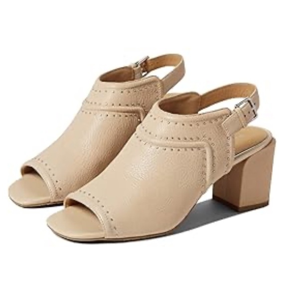 Donald J. Pliner Penny Open Toed Slingback Mule Beige 10M - Picture 1 of 8